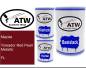Preview: Mazda, Toreador Red Pearl Metallic, FL: 500ml Lackdose + 500ml Klarlack + 250ml Härter - Set, von ATW Autoteile West.